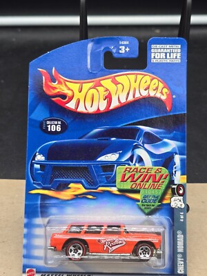 2002 HOT WHEELS CHEVY NOMAD #106 35TH ANNIVERSARY REDLINE EDITION ORANGE VHTF