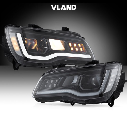 VLAND Head Lights For 2011-2015 Chrysler 300 Black LED DRL W/Start-up Animation - Foto 14 di 17