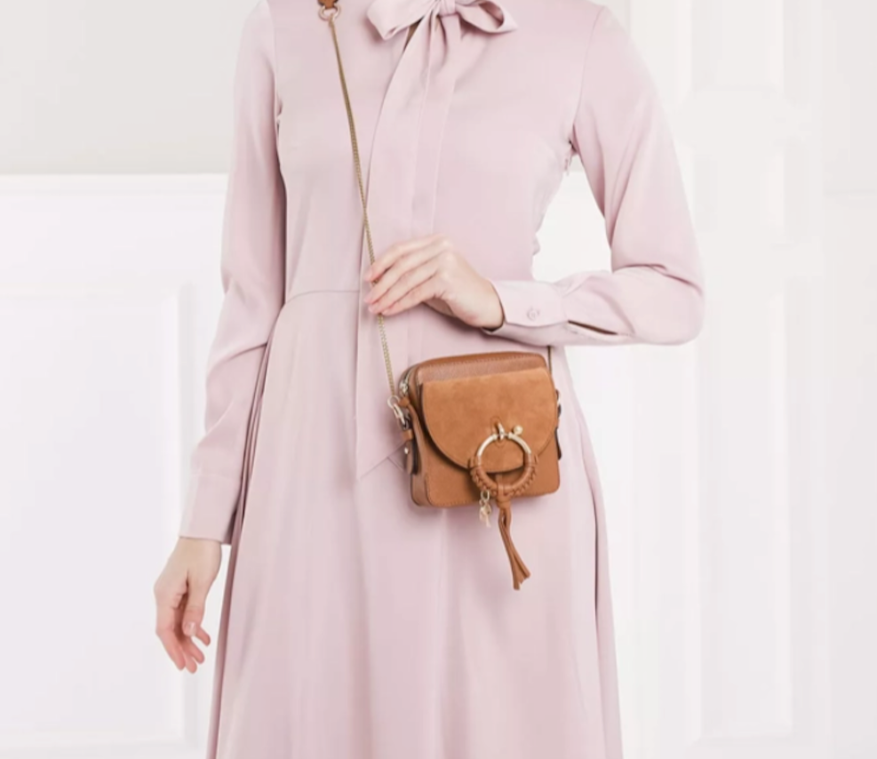 See by Chloé Joan Camera Leather Crossbody Bag in Caramello MSRP