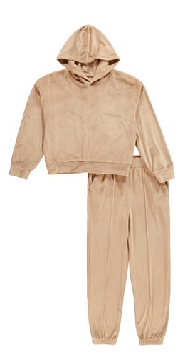 Ensemble 2 Pièces Fille BCBG MAX AZRIA Active - Taille M - Velours Marron Clair - Neuf Sans étiquette