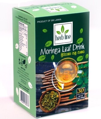 High Quality Ceylon MORINGA LEAF Tea Natural Herbal Supplement - 30 Tea Bags