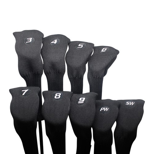 Majek All Hybrid Golf Club Black Neoprene Acrylic Headcover Set (3-SW) - Picture 8 of 13