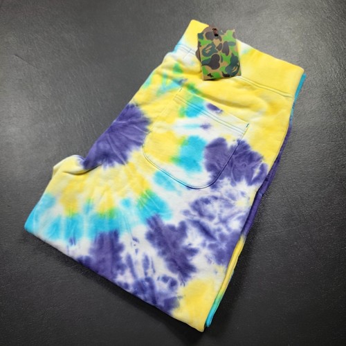 100% Authentic A Bathing Ape Tie Dye Sweat Shorts Size 2XL Mens - Picture 4 of 8