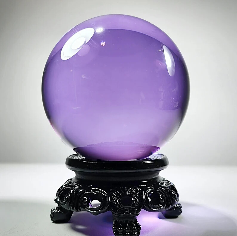 110mm Purple Extra Large Crystal Ball, Violet Fortune Telling Ball