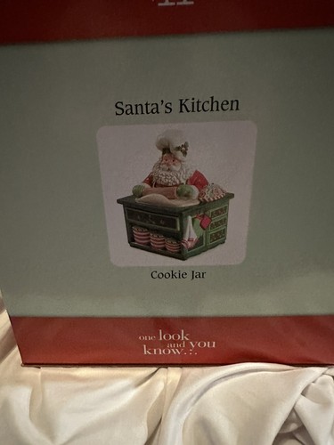 Fitz and Floyd Santa’s Kitchen Cookie Jar Boxed 9”x12” Heavy - Picture 3 of 12