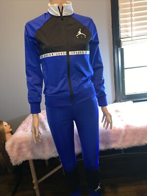 Jordan Blue 2 Piece Jacket Pants Set Medium Size Kid 12 Years