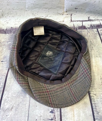 Vintage Flat Cap | Mens Vintage Khaki Check Failsworth Flat Cap, Vintage Style - Picture 3 of 5
