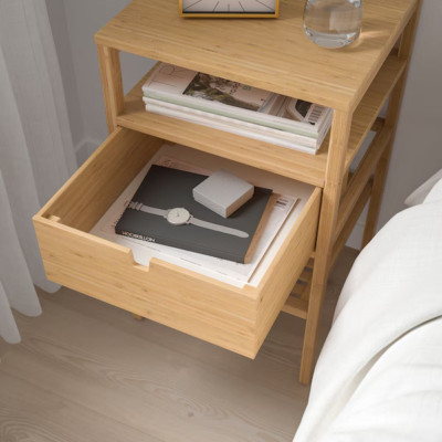 IKEA Nordkisa Nightstand Bamboo, 15 3/4x15 3/4