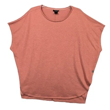 Natori Women's Shirt Top Orange Pullover Short Sleeve XL