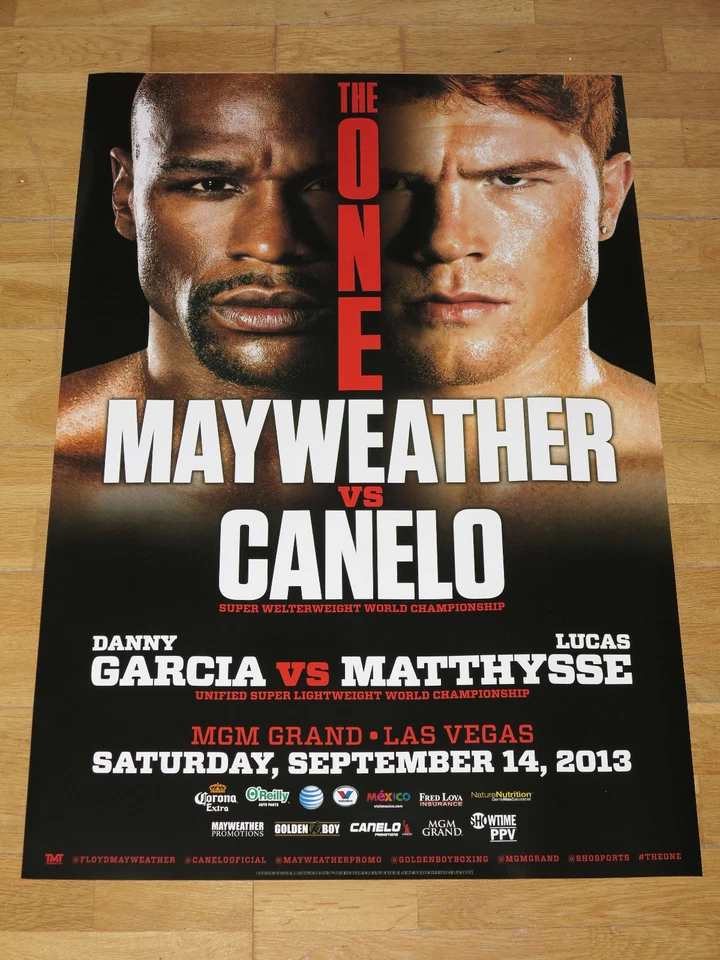 MARKENLOS FLOYD MAYWEATHER vs. CANELO ALVAREZ FIGHT POSTER "THE ONE" 2013 ORIGINAL in MINT