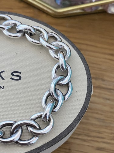 Rare Genuine LINKS OF LONDON Hallmarked Silver Toggle Logo Bracelet With Box - Picture 6 of 17