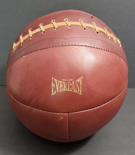 Vintage Everlast Medicine Ball Leather, USA, 10" Diameter, Weighs 9lbs