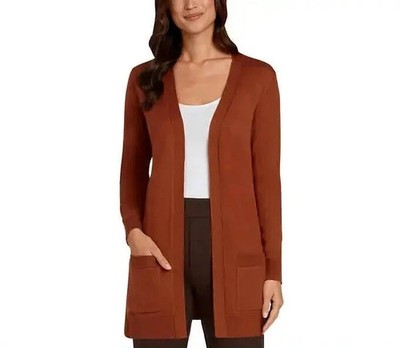 Matty M Womens Brick Boyfriend Cardigan Large L