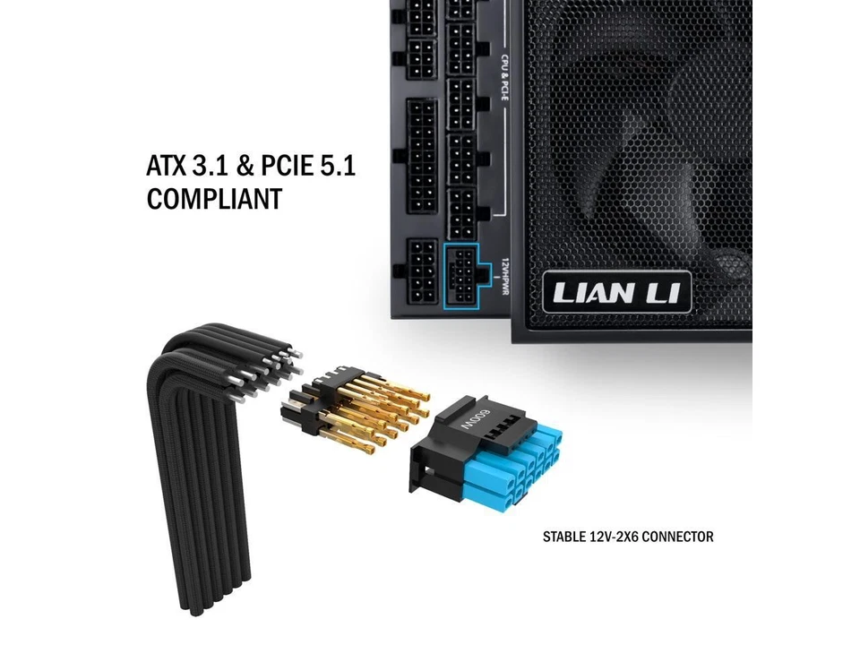 LIAN LI Edge series EG1300 Black, 1300W ATX12V v3.1, 80 PLUS PLATINUM Certified - Image 3 of 4