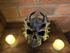 Flaming Skull ornament figurine gothic display