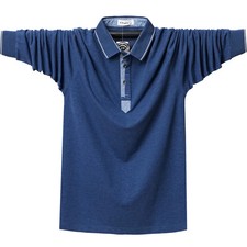 Autumn and winter new styles men's long sleeve polo shirt Loose cotton business