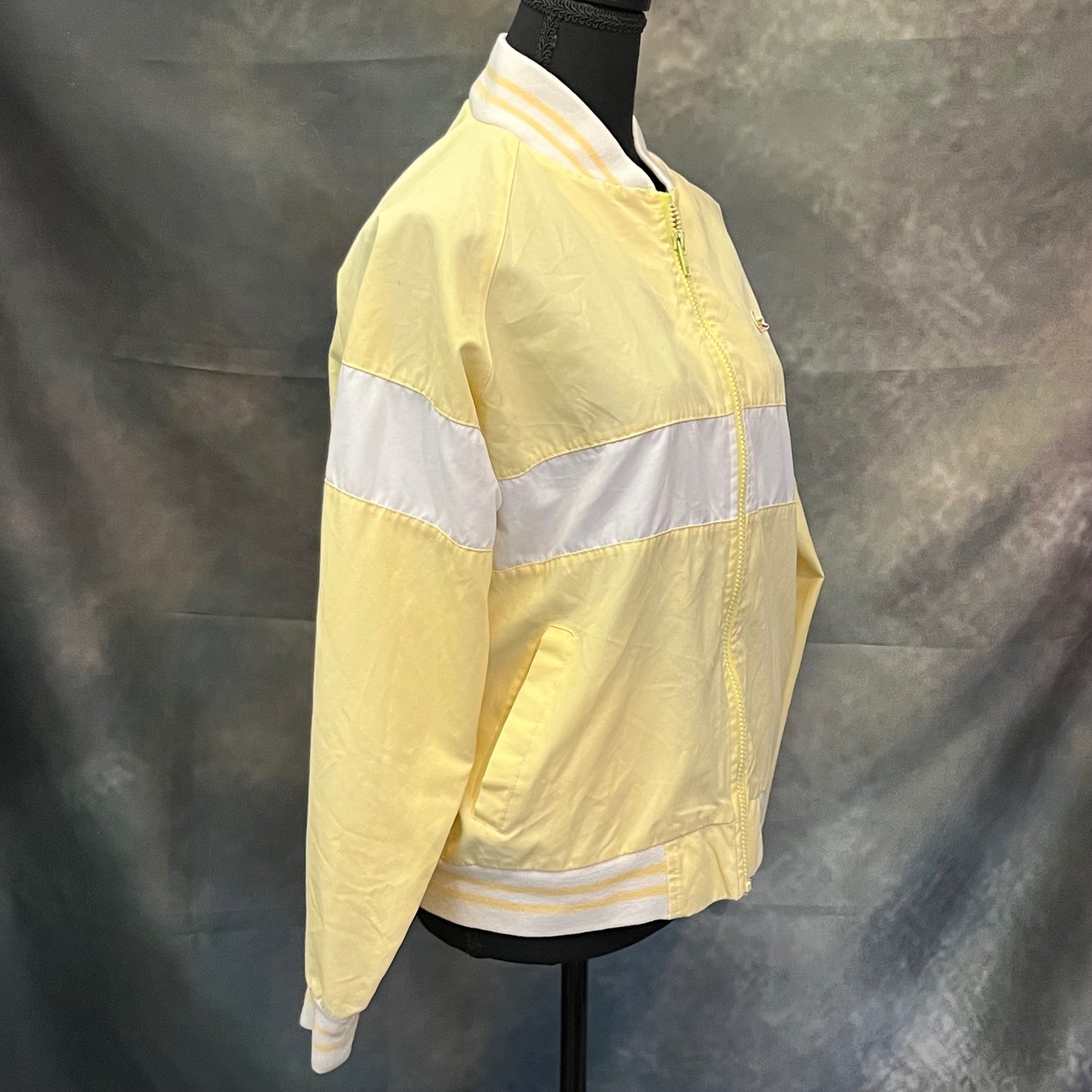 IZOD for her LACOSTE Yellow White Colorblock Vintage Track Jacket Womens thumbnail 5
