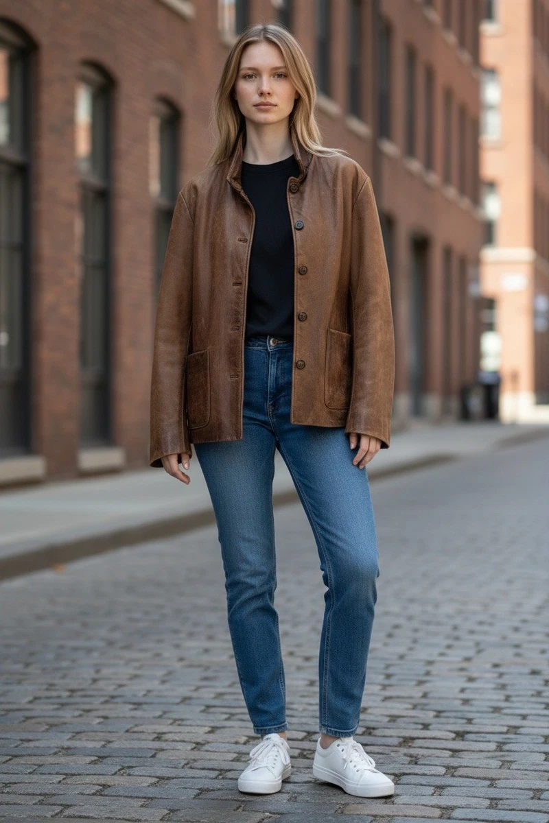 Eddie Bauer Leather Outer Shell Petites Coats, Jackets & Vests for
