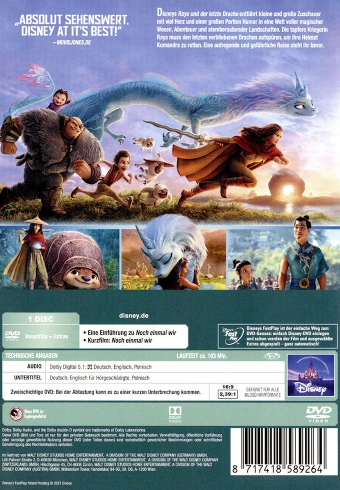 Raya und der letzte Drache (2021)[DVD/Neu/OVP] Walt Disney - Bild 2 von 3