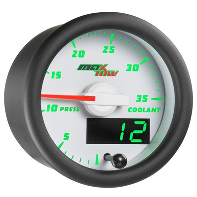 #ad 52mm White amp; Green MaxTow Double Vision 35 PSI Coolant Pressure Gauge $62.97