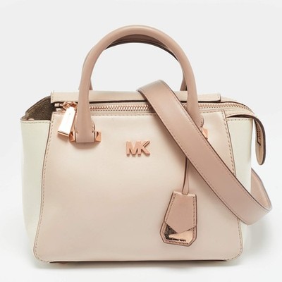 Michael Kors Umhängetasche hellrosa weiß Leder Nolita