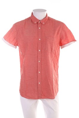 C&A Kurzarm-Hemd mit Button-down-Kragen L rot