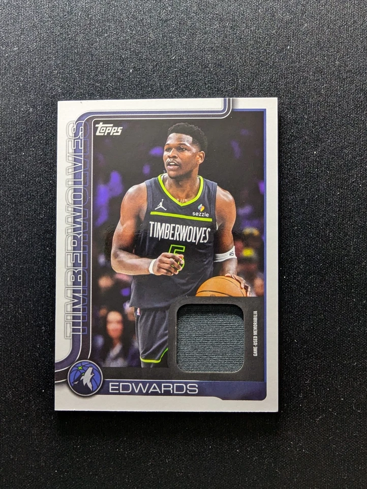 ANTHONY EDWARDS Jersey gameworn 2025-26 Topps Flagship Real One Relics #FRO-AE - Bild 3 von 4