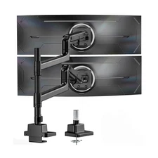monTEK Dual Monitor Arm for up to 57" and 59.4 lbs Ultrawide Screen, Aluminum...