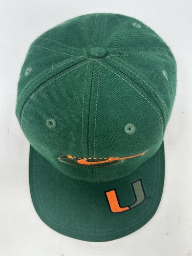 Vintage 90s Miami Hurricanes Nike Team Sports Football SnapBack Hat Cap Rare - Picture 6 of 9