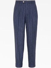 Brunello Cucinelli Mens Navy Wool Pinstripe Trousers Msrp 1540 Brunello Cucinelli Mens Navy Wool Pinstripe Trousers Msrp 1540