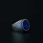 Men's 925 Sterling Silver Blue Sapphire Gemstone Handmade Ring