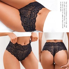 High Waist Lace Panties Plus Size Seamless Women Breathable Underwear 6 Pcs