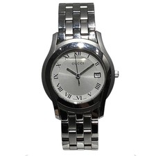 GUCCI 5500M Quartz Silver Dial Watch Wristwatch Free Shipping [Used]