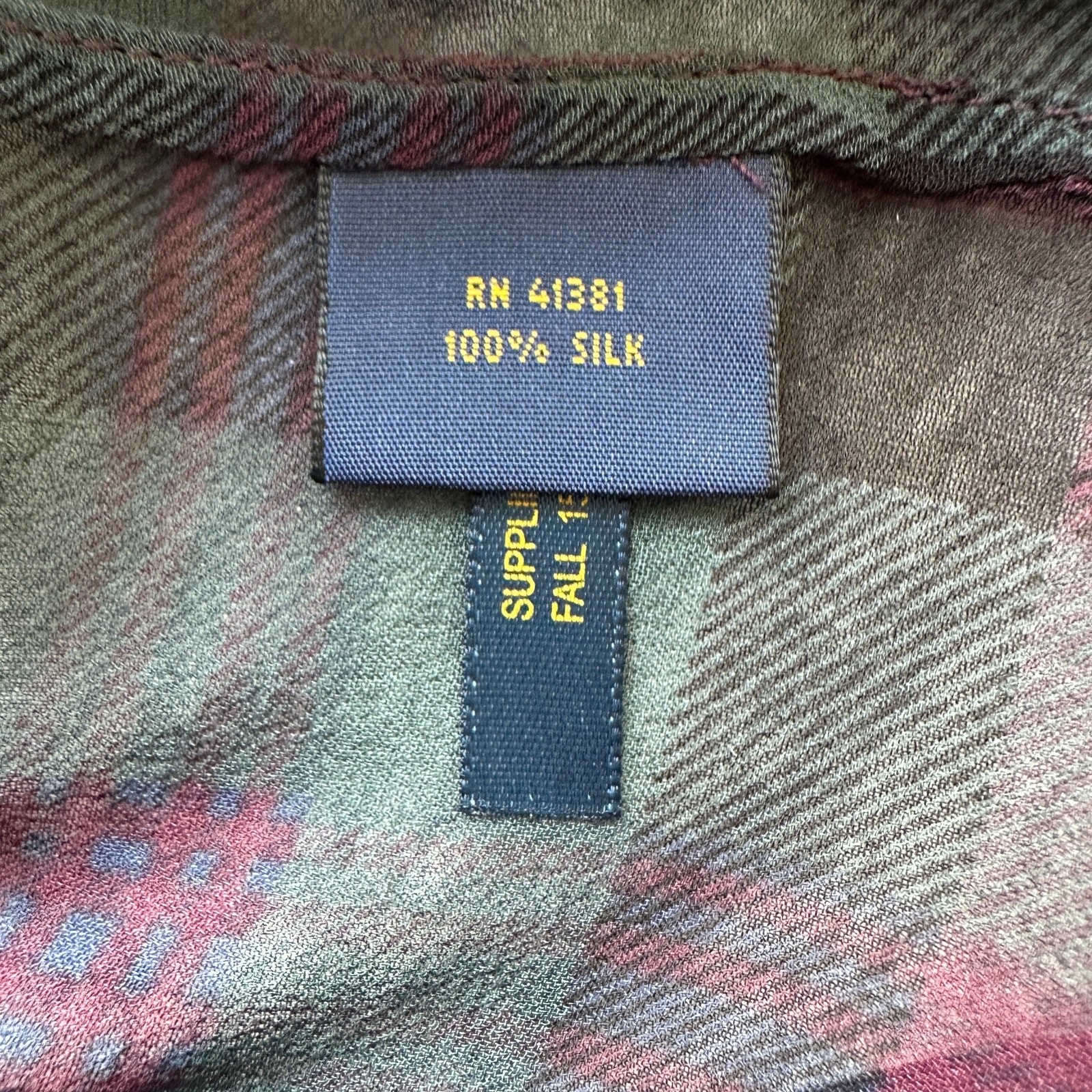 NWT Polo Ralph Lauren Silk Sheer Purple Green Plaid Shirt Blouse Size M