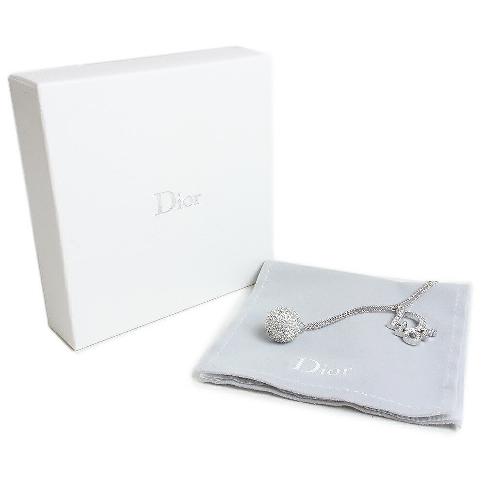 アクセサリー Christian Dior Mirror Ball Necklace CHRISTIAN DIOR Crystal Diorlight Disco Ball Long Necklace