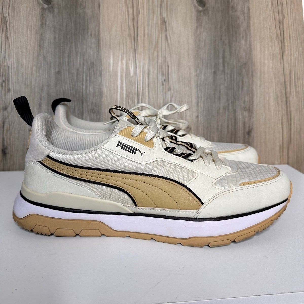 Puma R78 Trek Trainers Shoes Mens 12 Ivory Tan Pebble Athletic