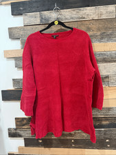 Eileen Fisher Red Pullover Sweater Flare Sleeve Womens plus Size 1X