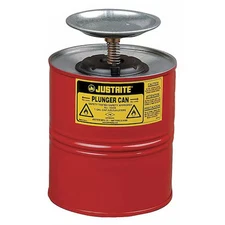 Justrite 10308 Plunger Can, 1 Gallon Can Capacity, Galvanized Steel, 5 In