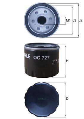 Knecht OC 727 Oil Filter for Alfa Romeo Aro Dacia Fiat Jeep Nissan Opel Renault SM