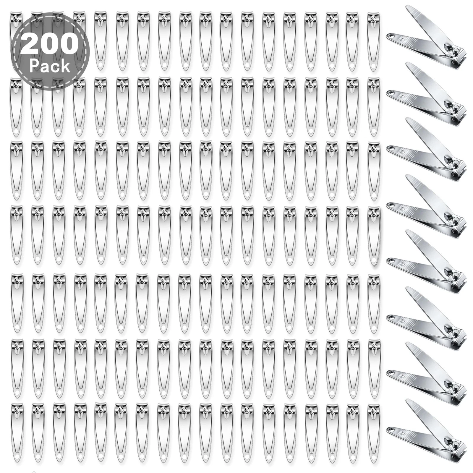 200-Pack Fingernail Clippers Nail Clippers in Bulk for Men Portable Sturdy St...