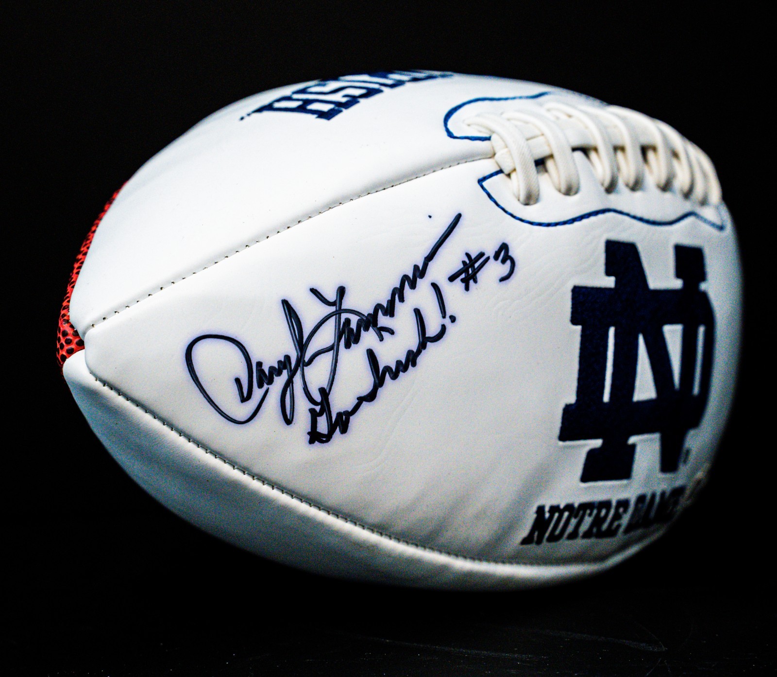 Daryle Lamonica Autographed Signed Notre Dame Fighting Irish Football Inscribed "#3 Go Irish" JSA W603261 