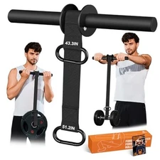 Forearm Strengthener and Wrist Roller, 43.3 inch Or 51.2 inch Ultra Black