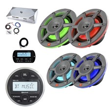 JBL PRV-175 Marine Gauge BT Radio, 2x 6.5" 2x 8" LED Speaker, Amp, Accessories