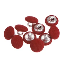 10pcs Fabric Cloth Covered Button 10mm Metal Round Sewing Buttons Red