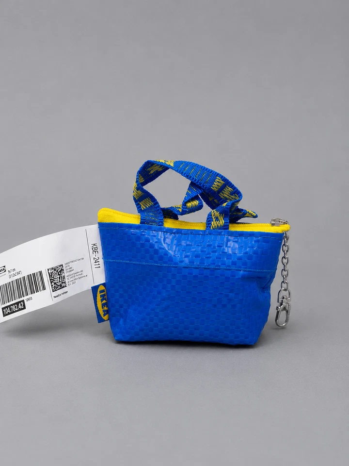 Mini sac IKEA bleu KNOLIG Frakta petit porte-clés bleu fermeture éclair porte... - Photo 3/4