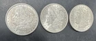 Lot of (3) Morgan U.S. Silver Dollar Coins 1921-P 1921-D 1921-S Loc#A22B