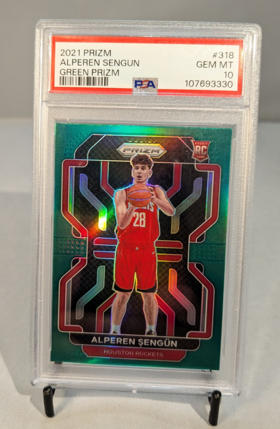 2021 Panini Prizm Alperen Sengun #318 Green Prizm PSA 10 Rockets