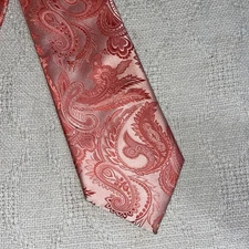 Stacy Adams Men’s Dress Tie Size 59” 3.5” Pink Paisley Business Formal City 