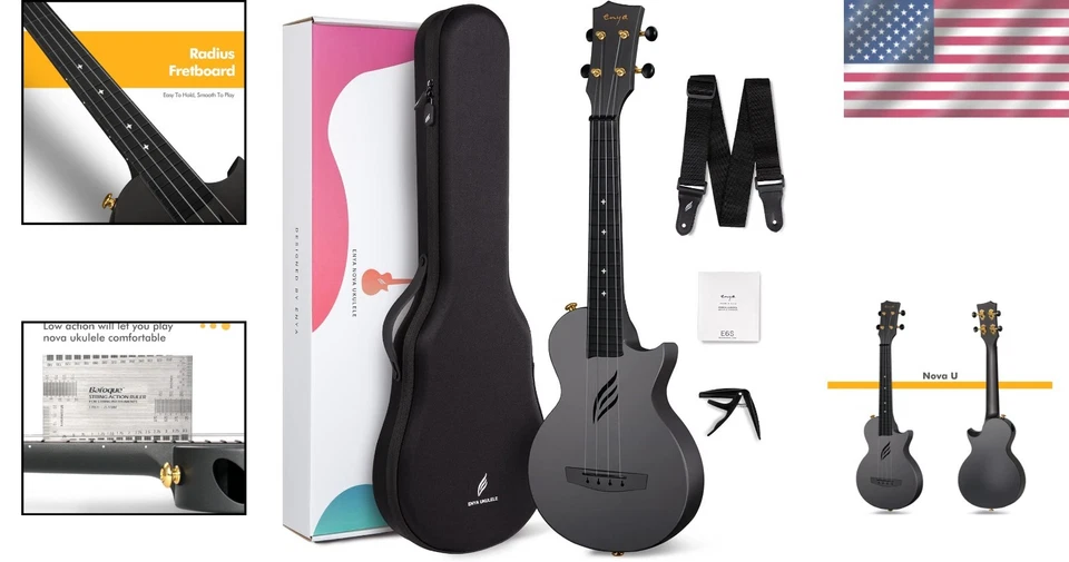 Travel Ukulele Kit with Online Lessons - Black - Image 2 of 4