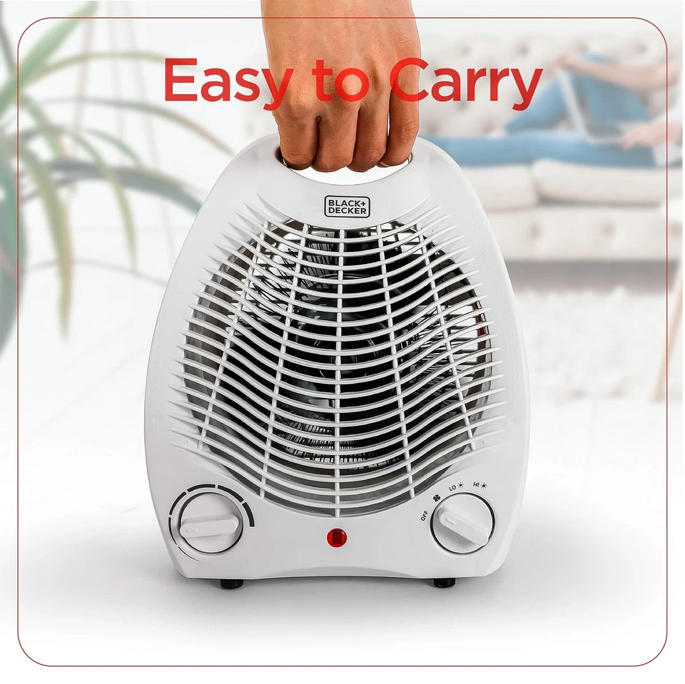 Compact Electric Space Heater 750W 1500W Three Settings For Office Home Use - Image 4 of 4